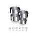 Set de 4 casseroles Beka Evolution en inox 14, 16, 18 et 20cm - Poignée amovible incluse