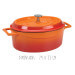 Cocotte en fonte émaillée ovale Agnelli Slowcook orange avec couvercle