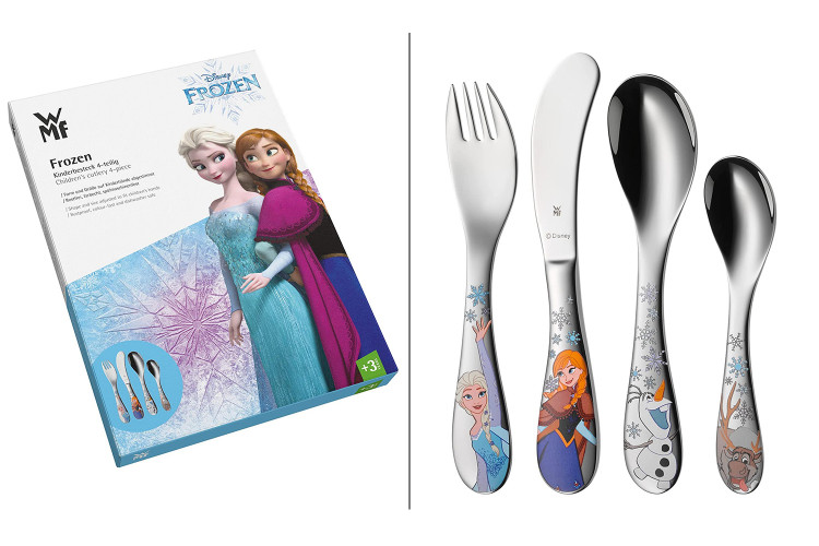 Couverts enfant 4 pi&egrave;ces WMF La Reine des Neiges en acier inox 18/10 Cromargan
