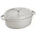 Cocotte STAUB ovale en fonte émaillée truffe blanche