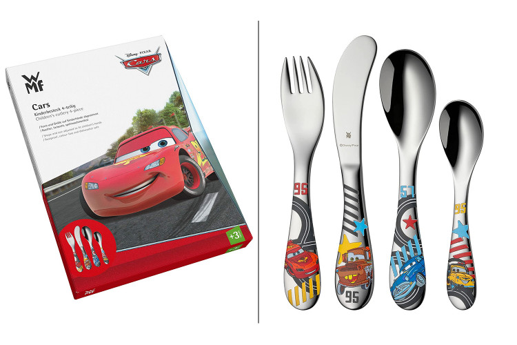 Couverts enfant 4 pi&egrave;ces WMF Cars en acier inox 18/10 Cromargan