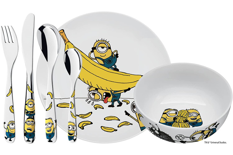 Coffret repas enfants WMF Les Minions acier inox 18/10 et porcelaine