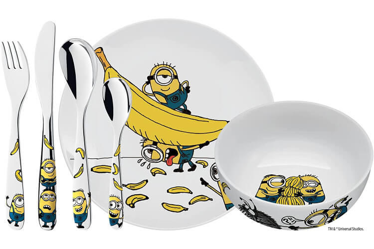 Coffret repas enfants WMF Les Minions acier inox 18/10 et porcelaine
