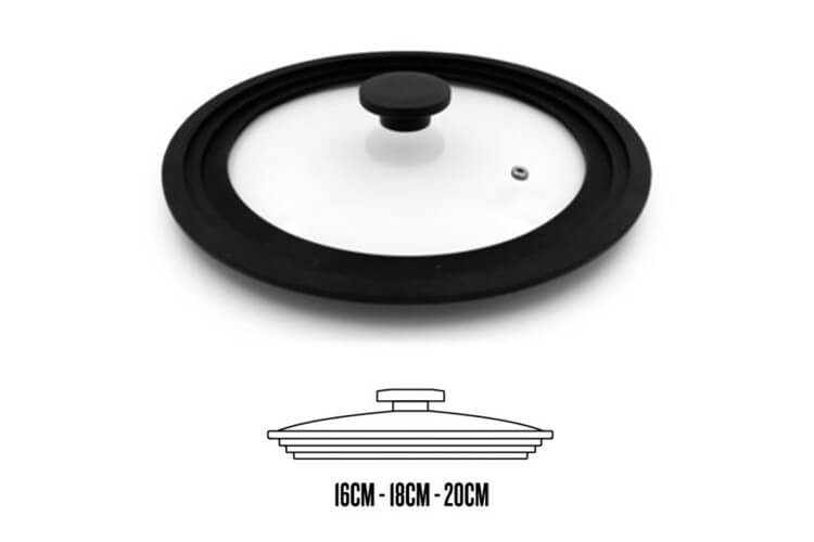 Couvercle universel Beka en verre avec bord silicone