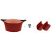 Set Cocotte Cookut passion + maniques rouges et poignée inox