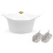 Set Cocotte Cookut polaire + maniques blanches et poignée laiton