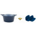 Set Cocotte Cookut myrtille + maniques bleues et poignée laiton