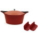 Set Cocotte Cookut passion + maniques rouges et poignée inox