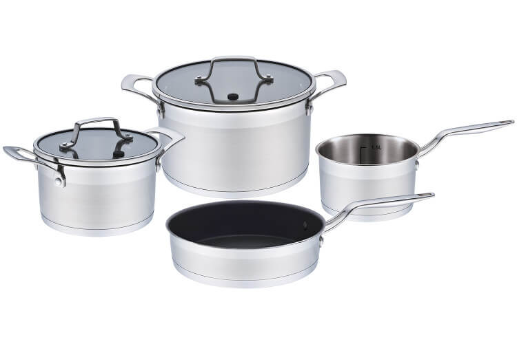 Batterie 6 pièces Baumalu Platine en acier inox