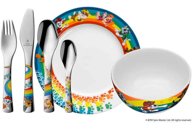 Coffret repas enfant WMF Pat'Patrouille acier inox 18/10 et porcelaine