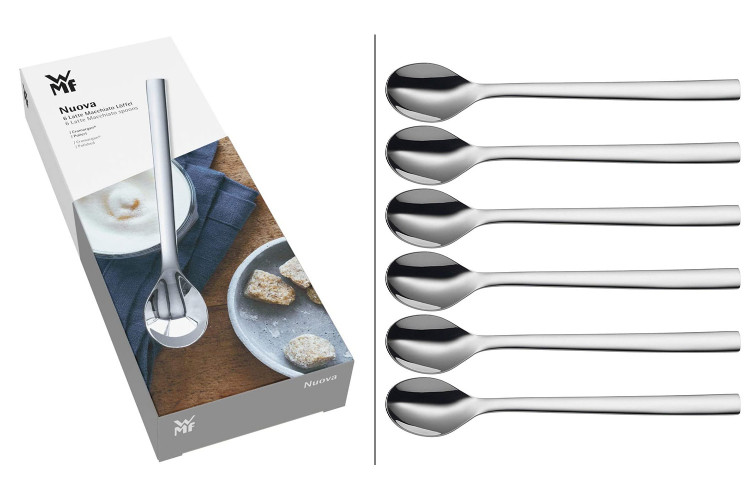 Set de 6 cuill&egrave;res pour latte macchiato WMF Nuova en acier inox 18/10 Cromargan
