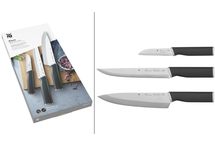 Coffret de 3 couteaux WMF Kineo : Office + D&eacute;couper + Chef