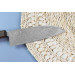 Couteau santoku japonais artisanal Wusaki Unagi AUS10 damas 16,5cm manche chêne