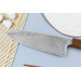 Couteau santoku japonais artisanal Wusaki Unagi AUS10 damas 16,5cm manche chêne