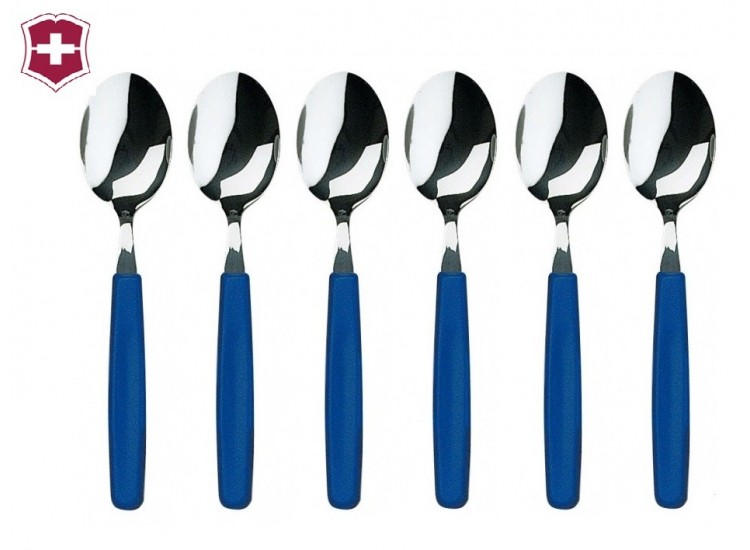 Ensemble de 6 cuilleres de table bleues Victorinox Acier