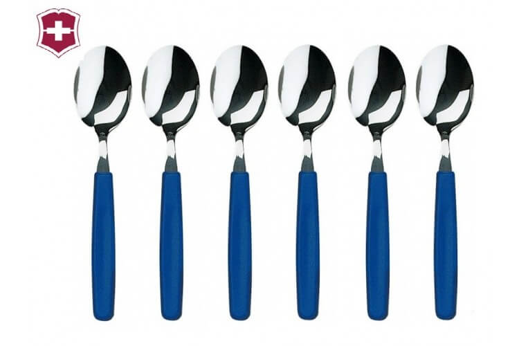Ensemble de 6 cuilleres de table bleues Victorinox Acier