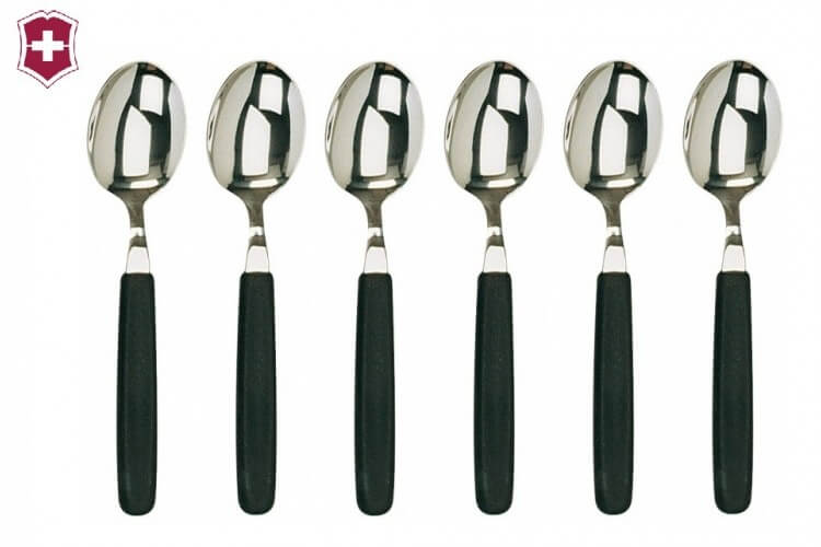 Ensemble de 6 cuilleres de table noires Victorinox Acier