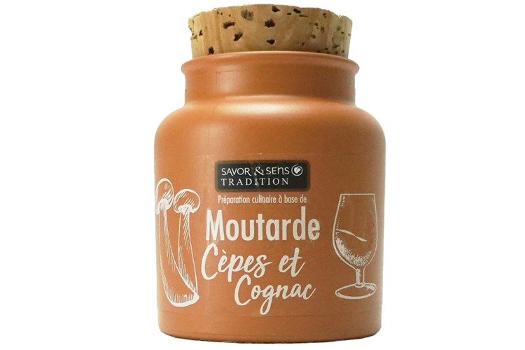 Moutarde traditionnelle Savor&Sens aux C&egrave;pes et au Cognac - 110g
