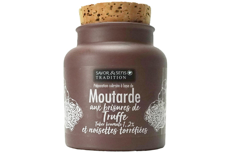 Moutarde traditionnelle Savor&Sens aux Brisures de Truffe & Noisettes torr&eacute;fi&eacute;es - 110g