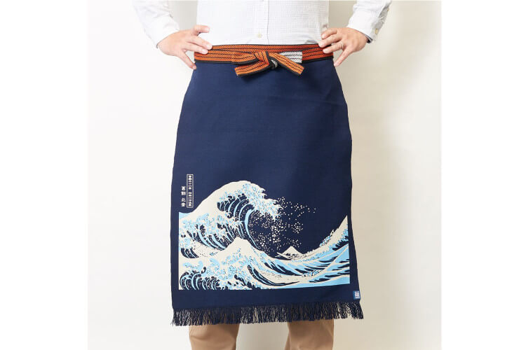 Tablier de cuisine japonais Anything Maekake Hokusai Vague