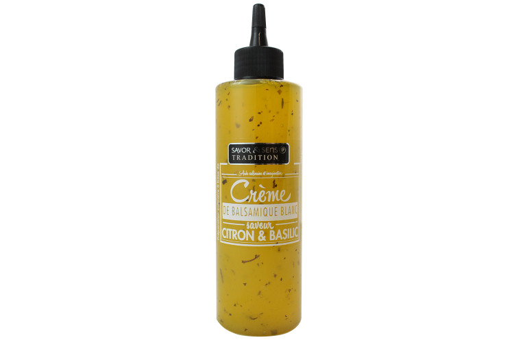 Cr&egrave;me balsamique blanc Savor&Sens saveur citron et basilic 20cl