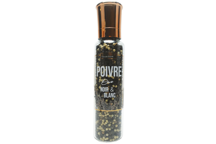 Moulin &agrave; poivre duo noir et blanc Savor&Sens - 190g