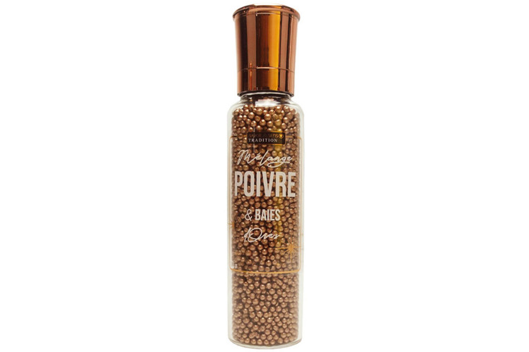 Moulin &agrave; poivre et baies dor&eacute;es Savor&Sens - 210g