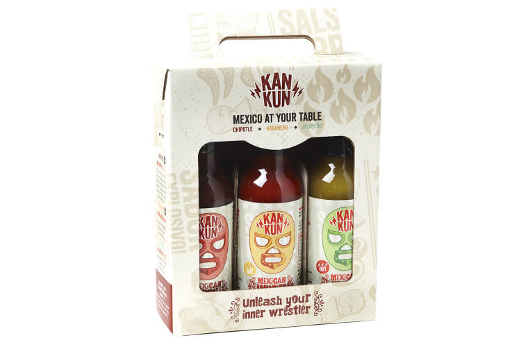 Coffret découverte 3 sauces mexicaines Kankun - Chipotle, Jalapeno et Habanero
