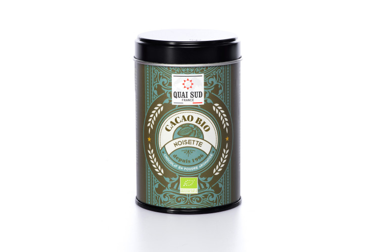 Cacao en poudre 100% bio noisette Quai Sud - Bo&icirc;te pop d&eacute;cor&eacute;e 250g