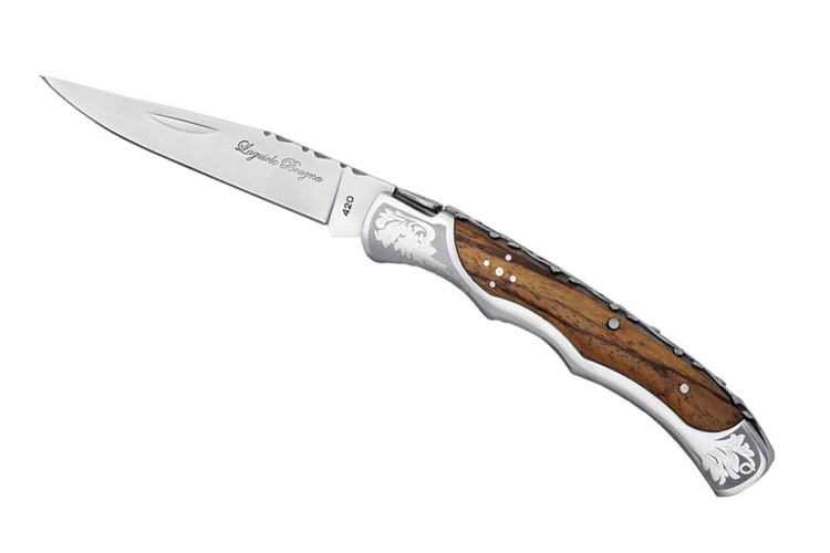 Couteau pliant Laguiole Bougna Baroque 12cm bois z&eacute;br&eacute;