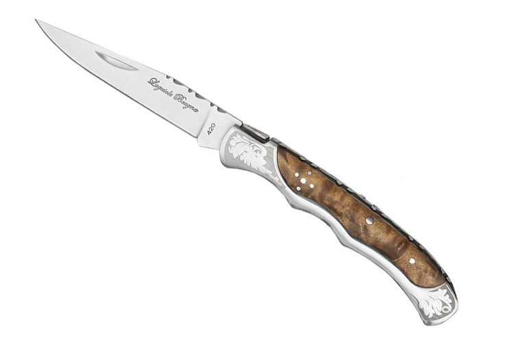 Couteau pliant Laguiole Bougna Baroque 12cm bois burl