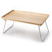 Tablette de lit sur pieds métalliques Continenta en bois 53x32x7cm