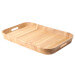 Plateau de service bords arrondis avec poignées Continenta en bois d'hévéa 53x35x5cm