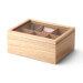 Boîte à thé Continenta en bois d'hévéa 32x17,5x10cm