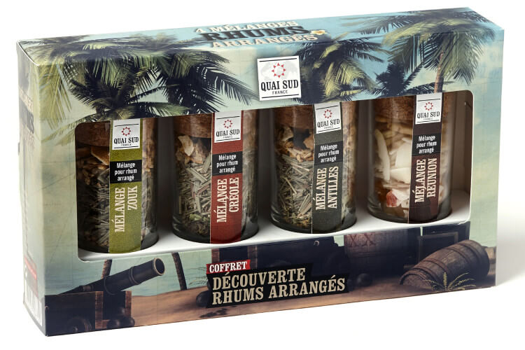 Coffret découverte pour rhum arrangé Quai Sud - 4 saveurs