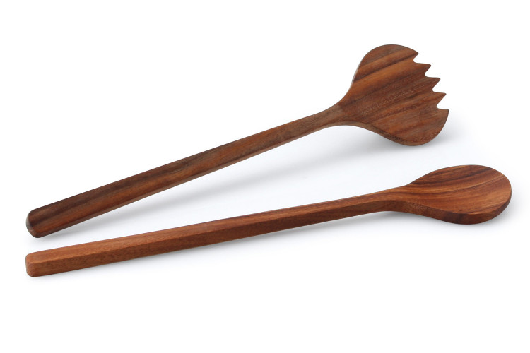Set de 2 couverts &agrave; salade Continenta en bois d'acacia 36cm