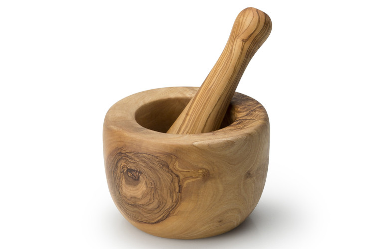 Mortier avec pilon Continenta en bois d'olivier