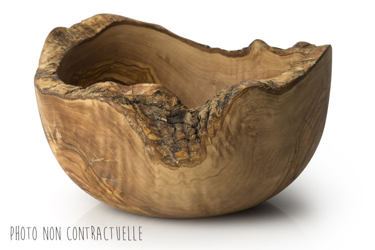 Saladier Continenta en bois d'olivier &Oslash;25cm - Design unique