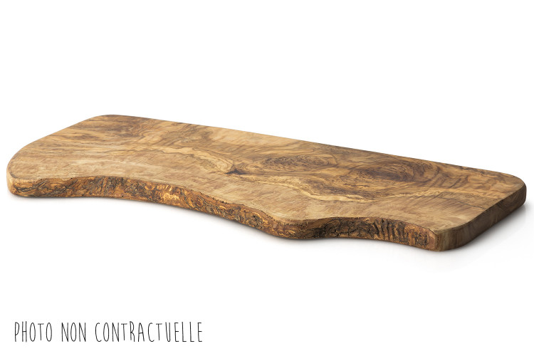 Grande planche &agrave; d&eacute;couper aux formes naturelles Continenta en bois d'olivier 50cm