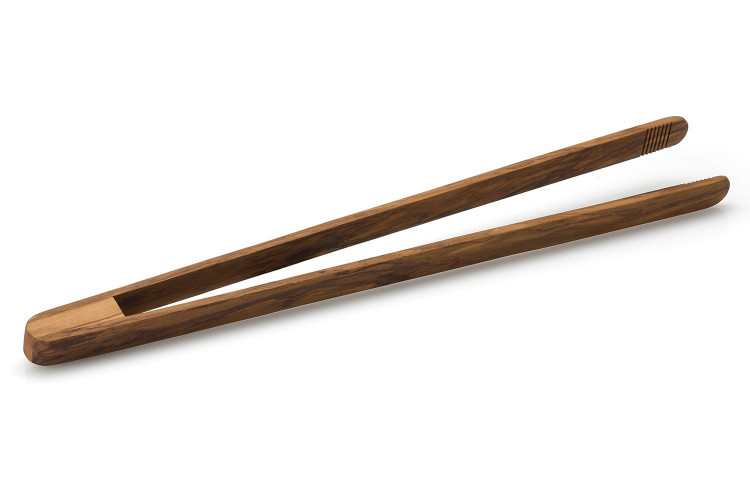 Pince &agrave; toasts et cornichons Continenta en bois d'olivier 40cm