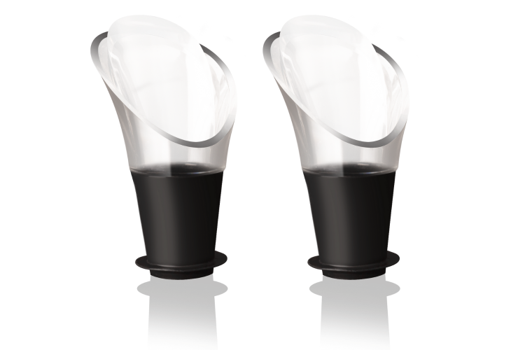 Set de 2 verseurs &agrave; vin Vacu Vin noir