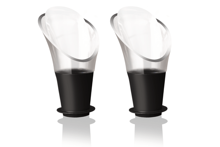 Set de 2 verseurs à vin Vacu Vin noir