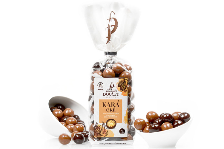 Billes de c&eacute;r&eacute;ales souffl&eacute;es chocolat caramel Fran&ccedil;ois Doucet Kara'Ok&eacute; sachet de 200g