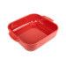 Plat four carré Peugeot Appolia en céramique rouge 22,5x22,5x6,5cm