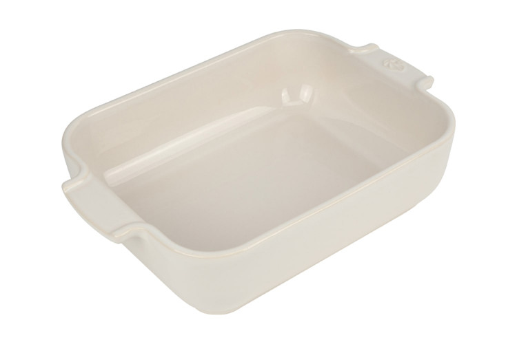 Plat four rectangle Peugeot Appolia en c&eacute;ramique &eacute;cru 20x15,5x5,5cm
