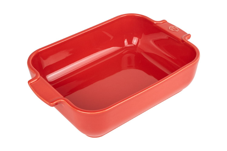 Plat four rectangle Peugeot Appolia en c&eacute;ramique rouge 20x15,5x5,5cm