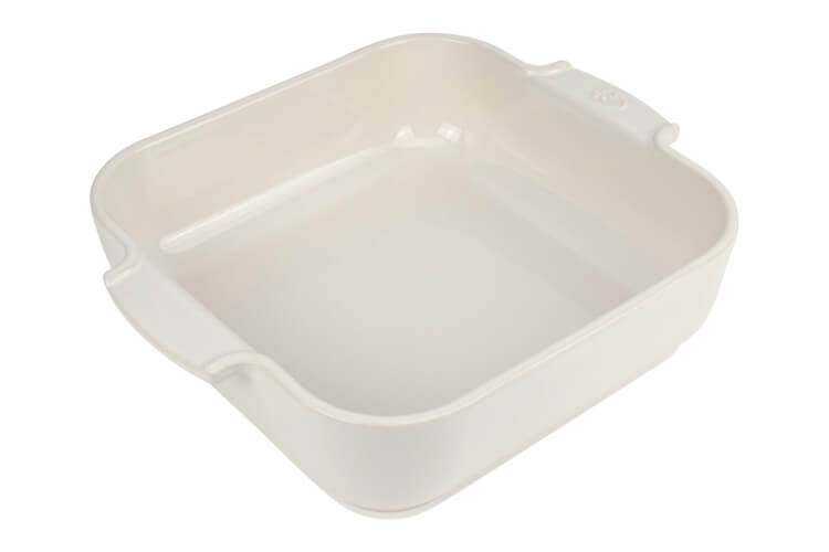 Plat four carré Peugeot Appolia en céramique écru 22,5x22,5x6,5cm