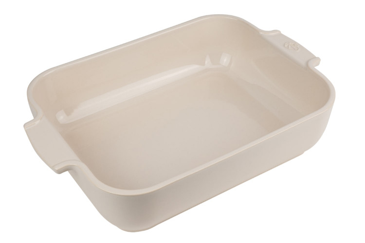Plat four rectangle Peugeot Appolia en c&eacute;ramique &eacute;cru 26x20x6,5cm