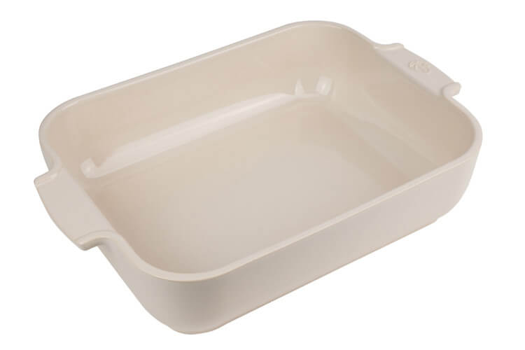 Plat four rectangle Peugeot Appolia en céramique écru 26x20x6,5cm
