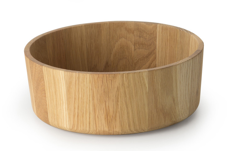 Saladier rond bord droit Continenta en bois de ch&ecirc;ne &Oslash;31x12cm